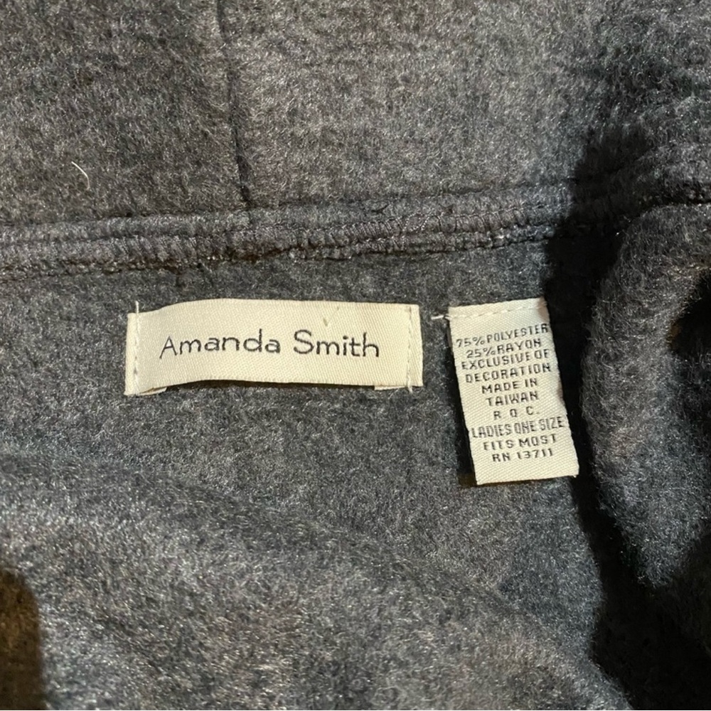 Amanda Smith women's grey winter cape with hood one size - Picture 4 of 4